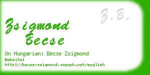 zsigmond becse business card